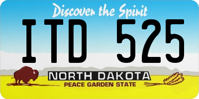 ND license plate ITD525