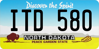 ND license plate ITD580
