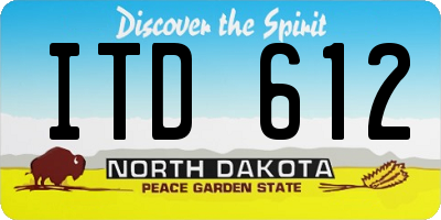 ND license plate ITD612