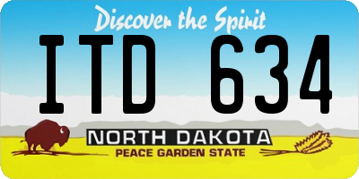 ND license plate ITD634