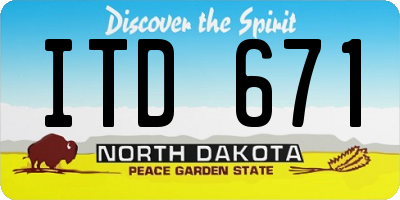ND license plate ITD671