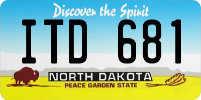 ND license plate ITD681