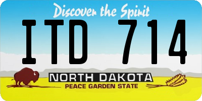 ND license plate ITD714