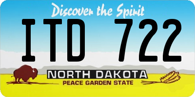 ND license plate ITD722