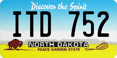 ND license plate ITD752