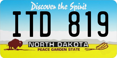 ND license plate ITD819