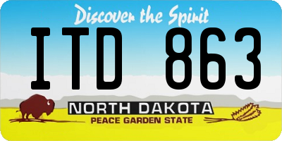 ND license plate ITD863