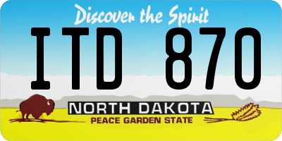 ND license plate ITD870