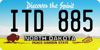 ND license plate ITD885