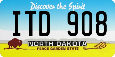 ND license plate ITD908
