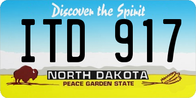 ND license plate ITD917