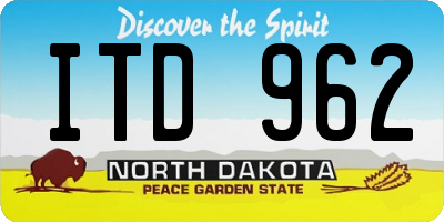 ND license plate ITD962
