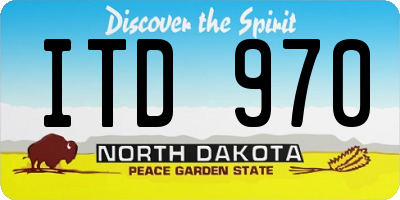ND license plate ITD970