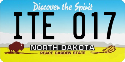 ND license plate ITE017