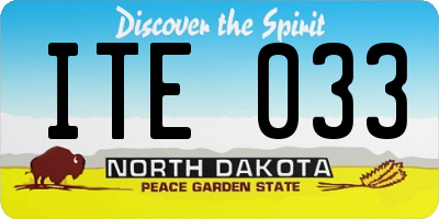 ND license plate ITE033