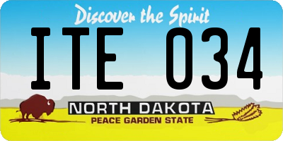 ND license plate ITE034
