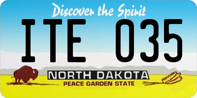 ND license plate ITE035