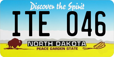 ND license plate ITE046
