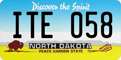 ND license plate ITE058