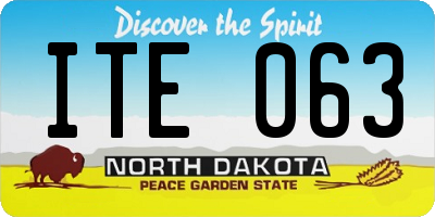 ND license plate ITE063