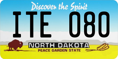 ND license plate ITE080