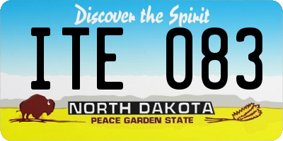 ND license plate ITE083
