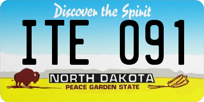 ND license plate ITE091