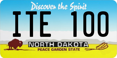 ND license plate ITE100
