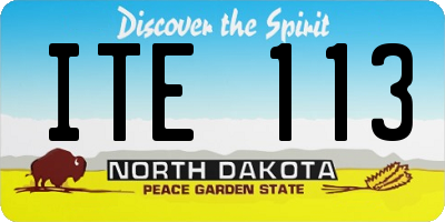 ND license plate ITE113