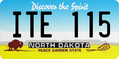 ND license plate ITE115