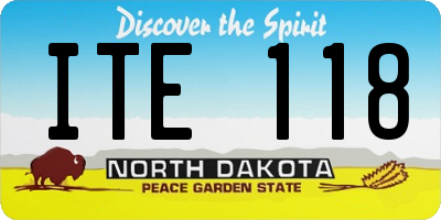 ND license plate ITE118