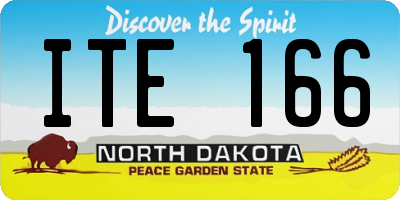 ND license plate ITE166