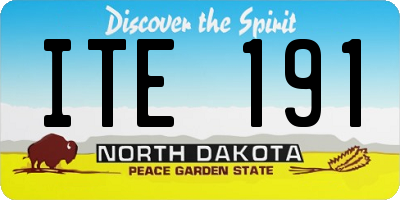 ND license plate ITE191
