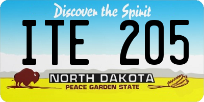 ND license plate ITE205