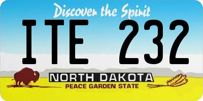 ND license plate ITE232