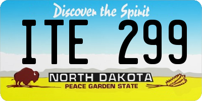 ND license plate ITE299