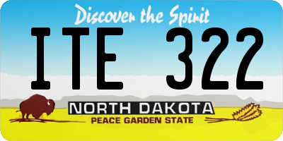 ND license plate ITE322
