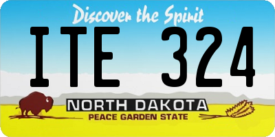 ND license plate ITE324
