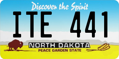 ND license plate ITE441
