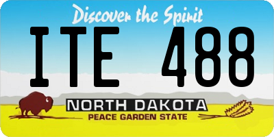 ND license plate ITE488