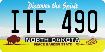 ND license plate ITE490