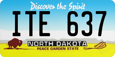 ND license plate ITE637