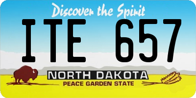 ND license plate ITE657