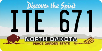 ND license plate ITE671
