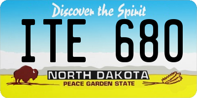ND license plate ITE680