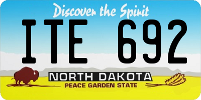 ND license plate ITE692
