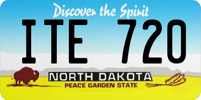 ND license plate ITE720