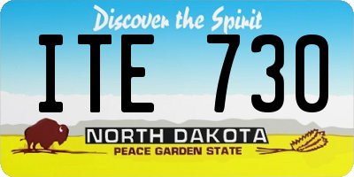 ND license plate ITE730