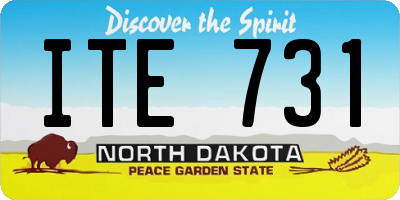 ND license plate ITE731