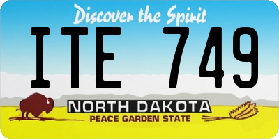 ND license plate ITE749